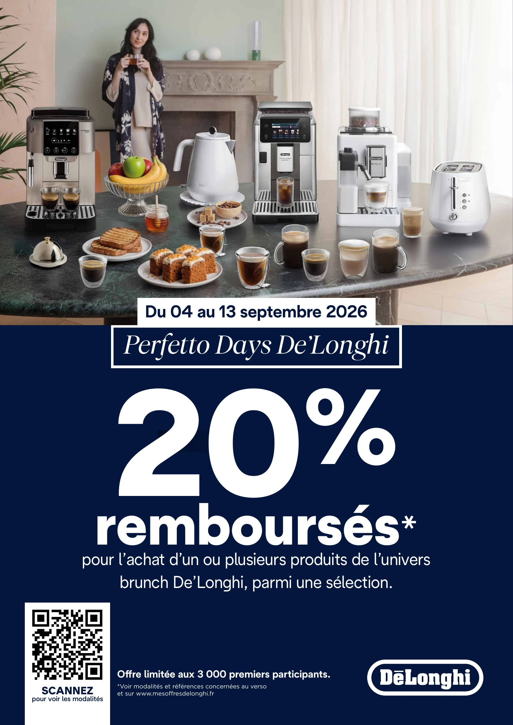 Perfetto Days De'Longhi : jusqu'à 20 % remboursés du 4 au 13 septembre 2026